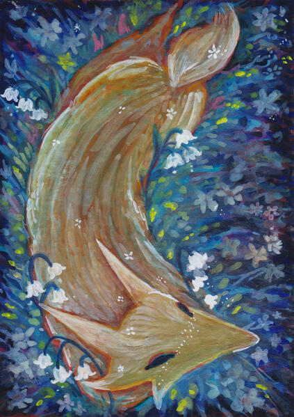 Fox in The Valley (2026) | 2.5 x 3.5 inches | Gouache on Watercolor Paper