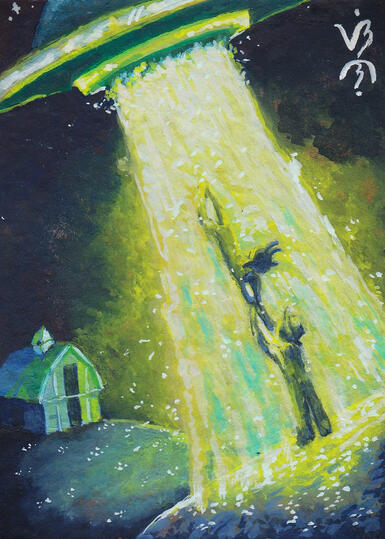 Starcross Lovers (2026) | 2.5 x 3.5 inches | Gouache on Watercolor Paper [SOLD]