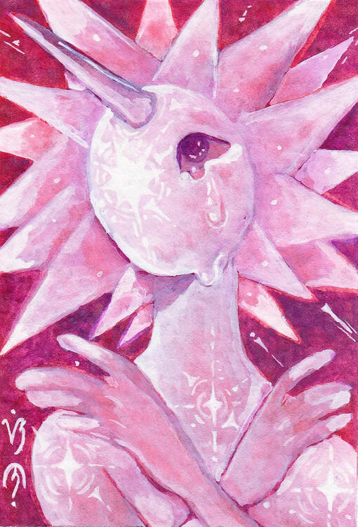 All This Sadness (2026) | 2.5 x 3.5 inches | Gouache on Watercolor Paper [SOLD]