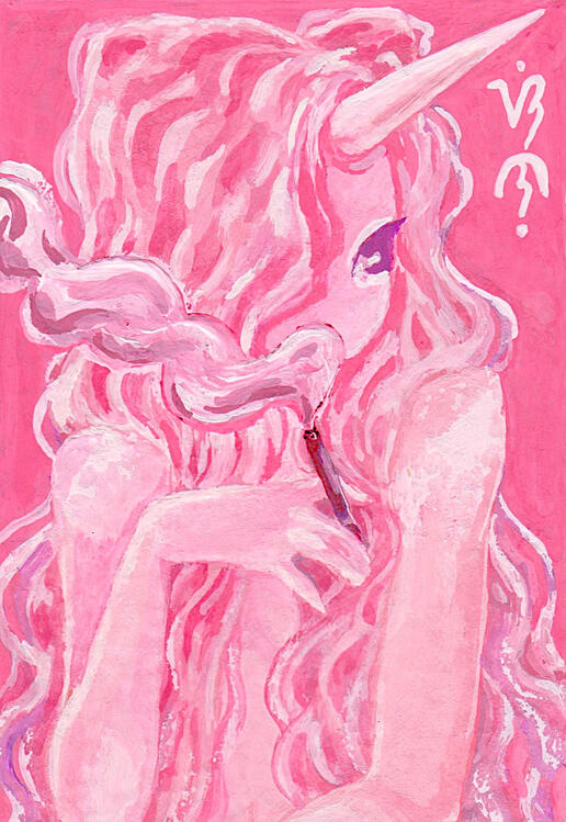 Pink Past Time (2026) | 2.5 x 3.5 inches | Gouache on Watercolor Paper [SOLD]