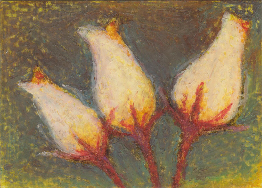 Floral Study 1 (2026) | 2.5 x 3.5 inches | Water Soluble Pastels on Watercolor Paper