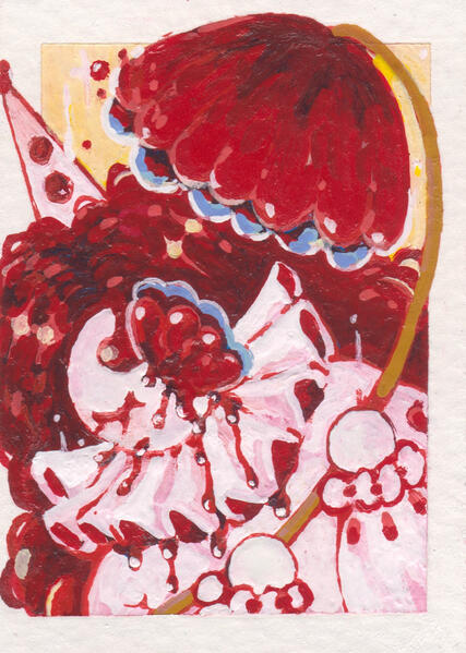Red Poppy Fairy (2026) | 2.5 x 3.5 inches | Acrylic on Watercolor Paper
